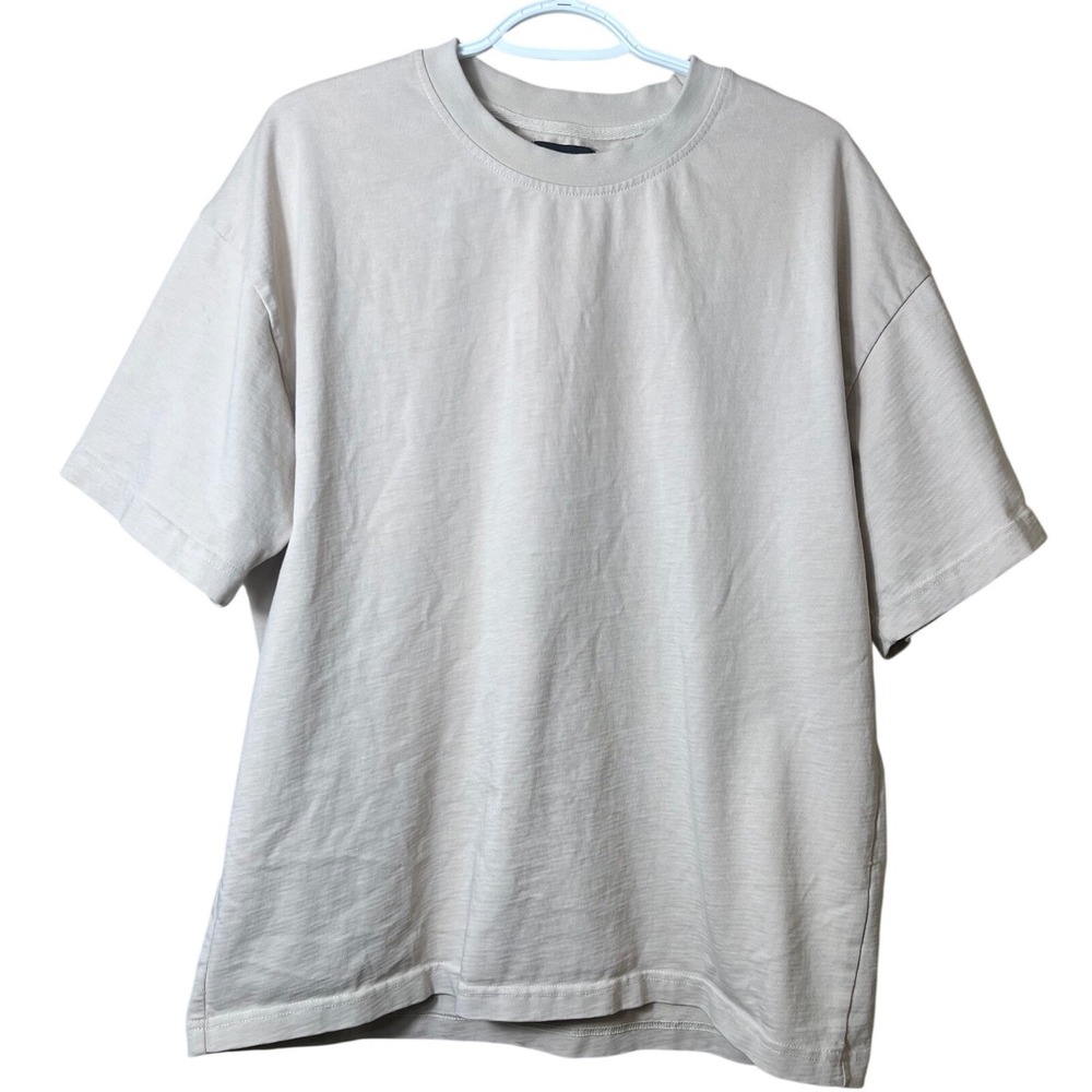 Hours Heavyweight Combed Cotton T-Shirt Sand Beige Boxy Minimalist‎ Mens Large L